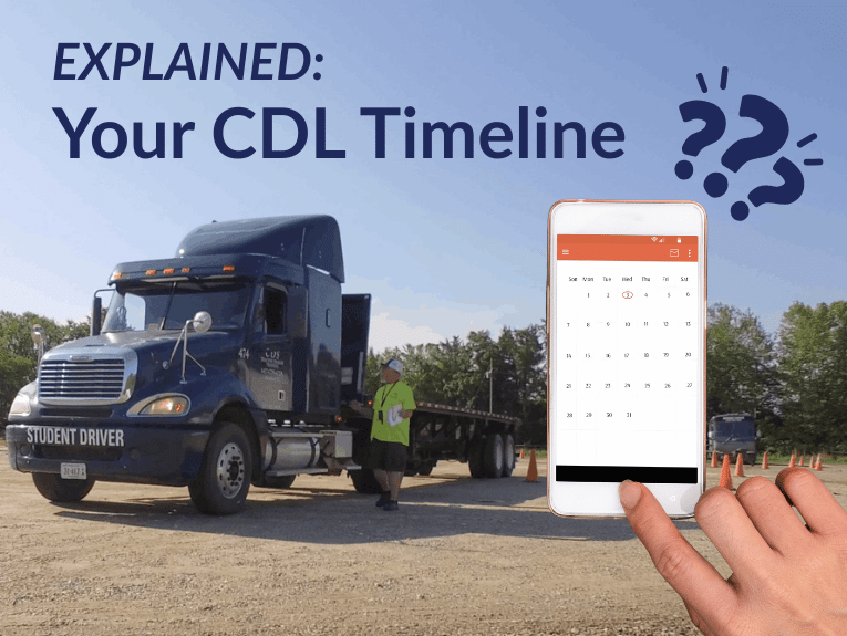 truck and phone calendar with question marks